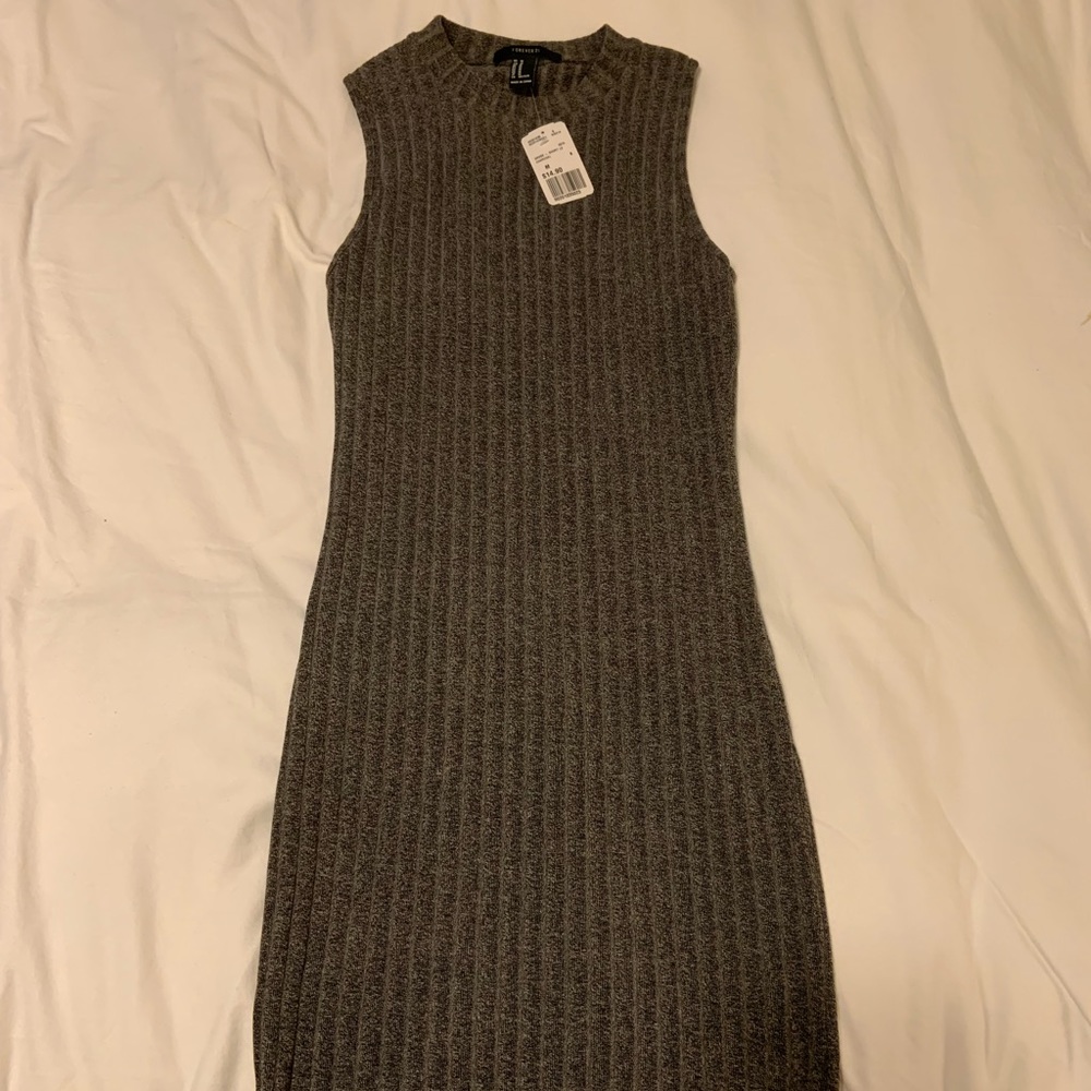 Charcoal Grey Forever 21 Sleeveless Tube Dress
